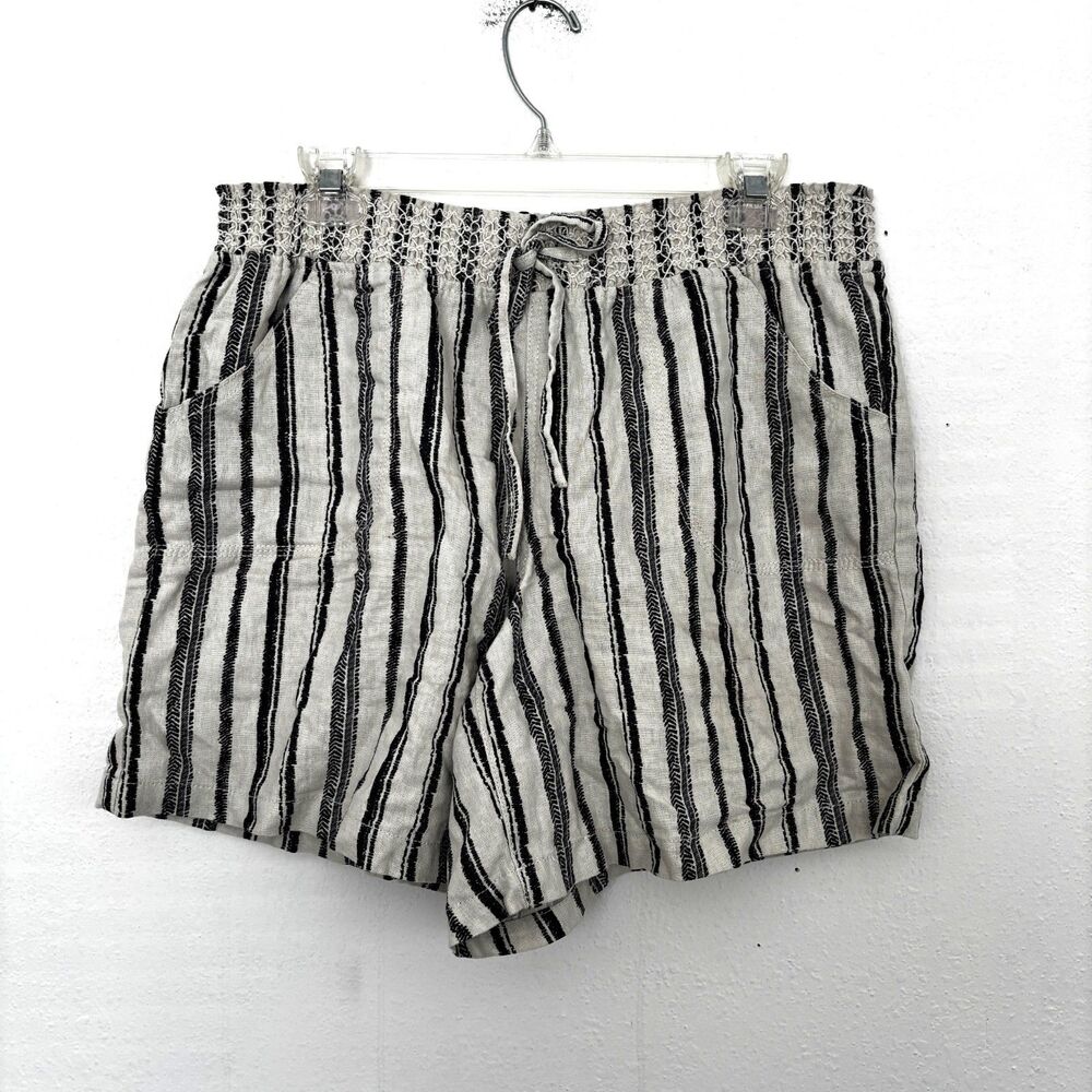 Sound Style Coastal Preppy Linen Blend Shorts Small Euro Summer Fisherman